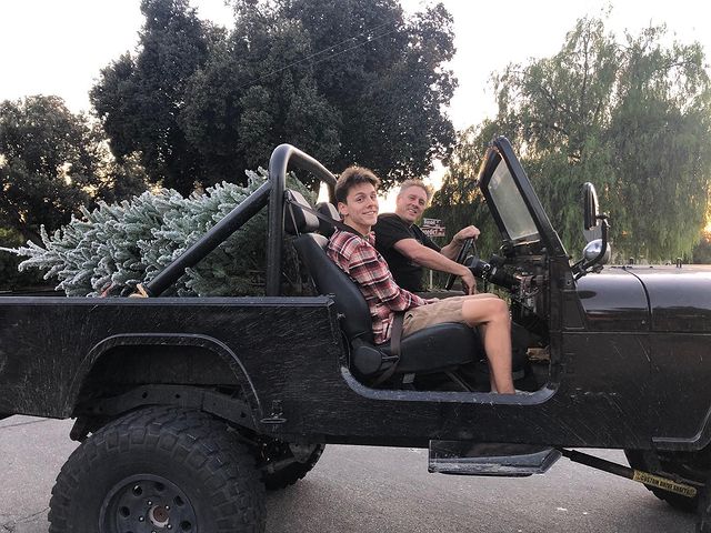 Jacob Bertrand in his brand new jeep.